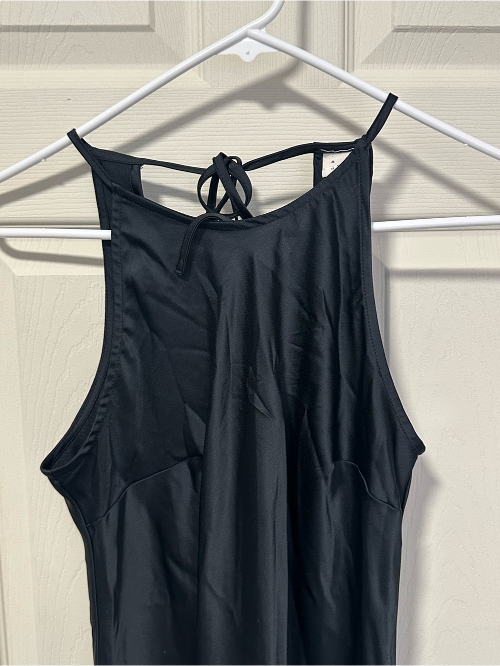 🌼3/$25 a new day Black Halter Maxi Dress with Tie Neck